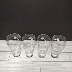 Vintage Coca Cola Enjoy Coca Cola Coke Bell Shaped Glasses Script Letters Set 4